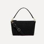 PLP | The Daily Crossbody in Revelvet™ Black shown from the front.