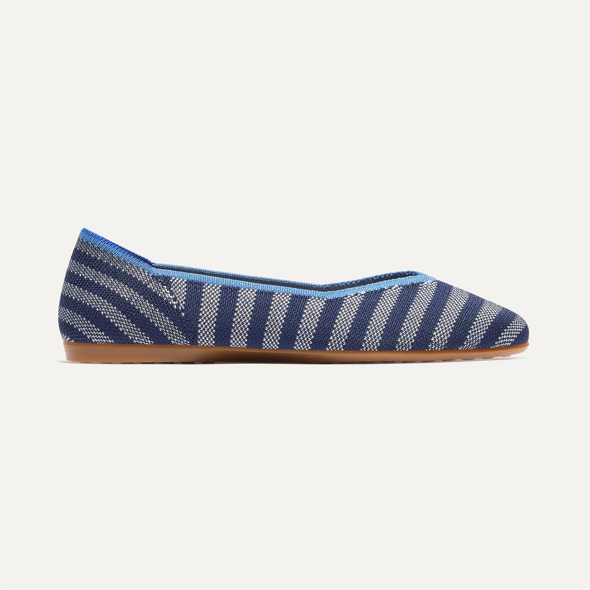 side | The Daily Flat in Harbor Cabana Stripe shown from the side.
