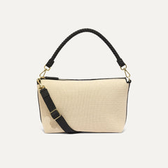 Black and White Raffia-Knit