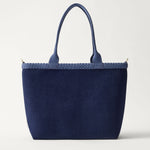 EXT | The Lightweight Zip Tote in ReVelvet Deep Navy shown from the front.